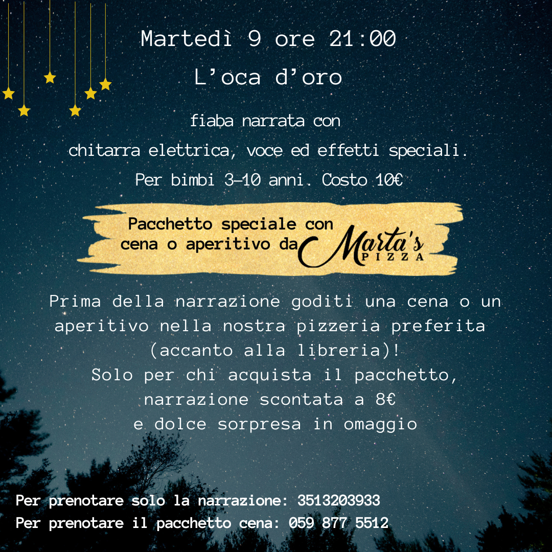 Martedì 9/7 ore 21:00 La fiaba della sera